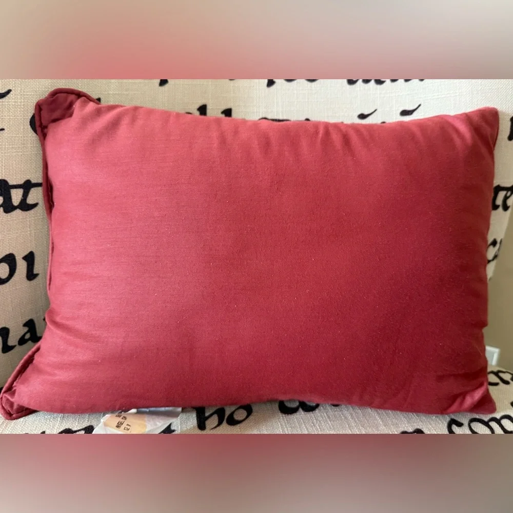Festive Tapestry Pillow with Angelic Design Angels Decorative Holiday Candle